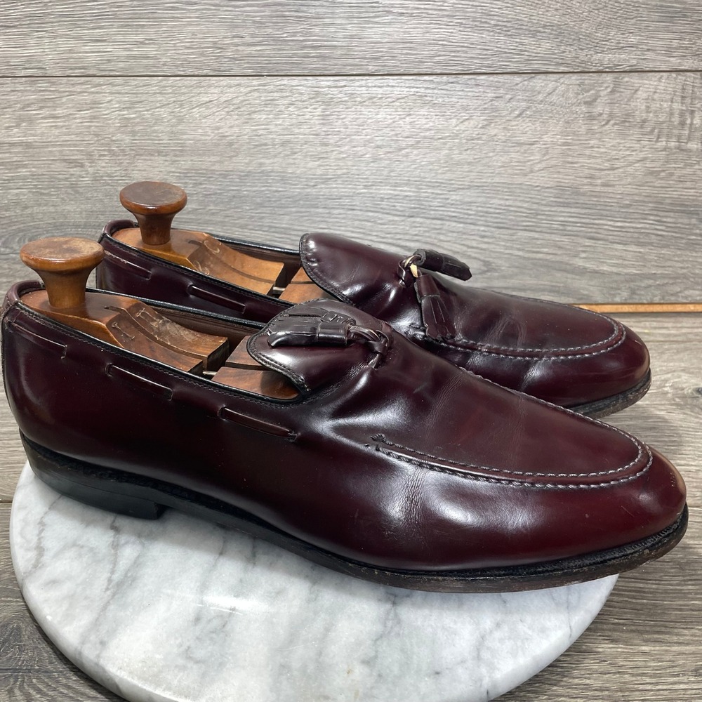 Allen Edmonds Saratoga Loafer Mens 11 B Burgundy Tassel Dress Shoes Business